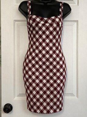 Urban Outfitters Gingham Bodycon Dress | Ruched Fit | Classic Check Pattern